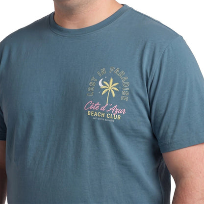 Polera Hombre Diseño Logo Azul Piedra