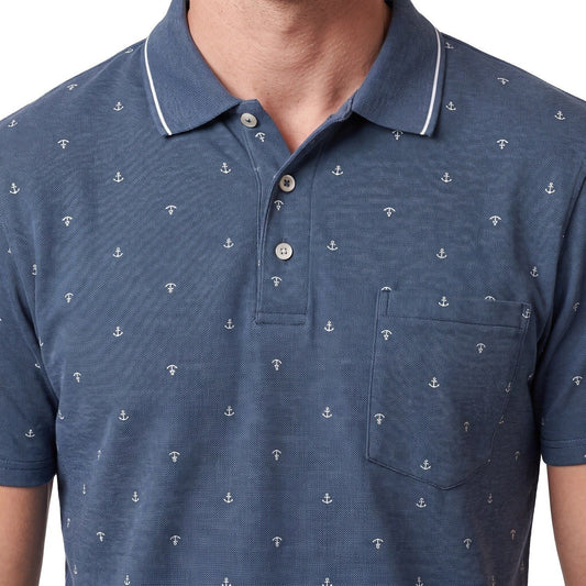 Polera Hombre Full Diseño Azul Piedra