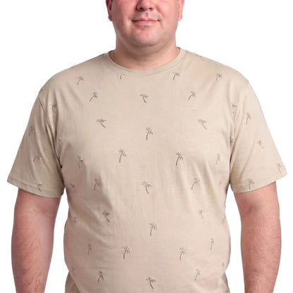 Polera Hombre Full Estampado Beige Claro
