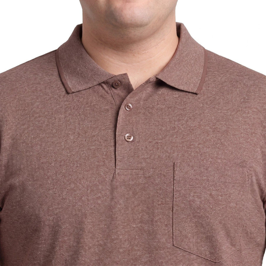 Polera Hombre Pique Melange Rosado Oscuro