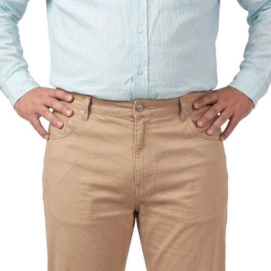Pantalón Hombre 5 bolsillos Spandex Regular Fit Beige