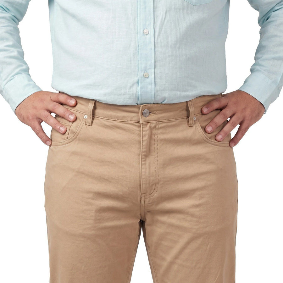 Pantalón Hombre 5 bolsillos Spandex Regular Fit Beige
