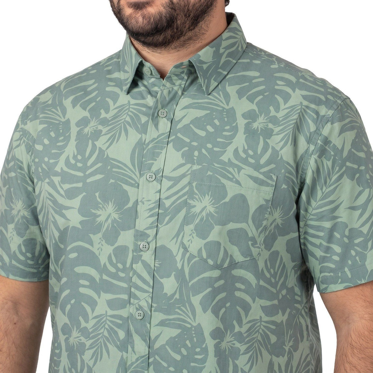 Camisa Hombre Guayabera Manga Corta Diseño Verde Pistacho