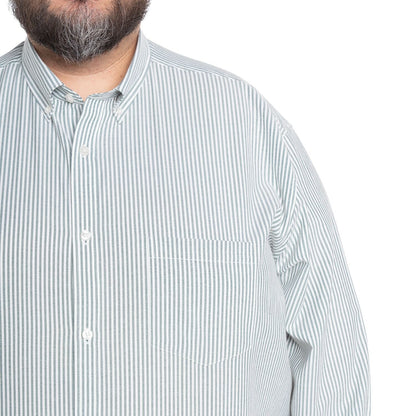Camisa Hombre Manga Larga Oxford Rayas Verde Regular Fit - Sensez