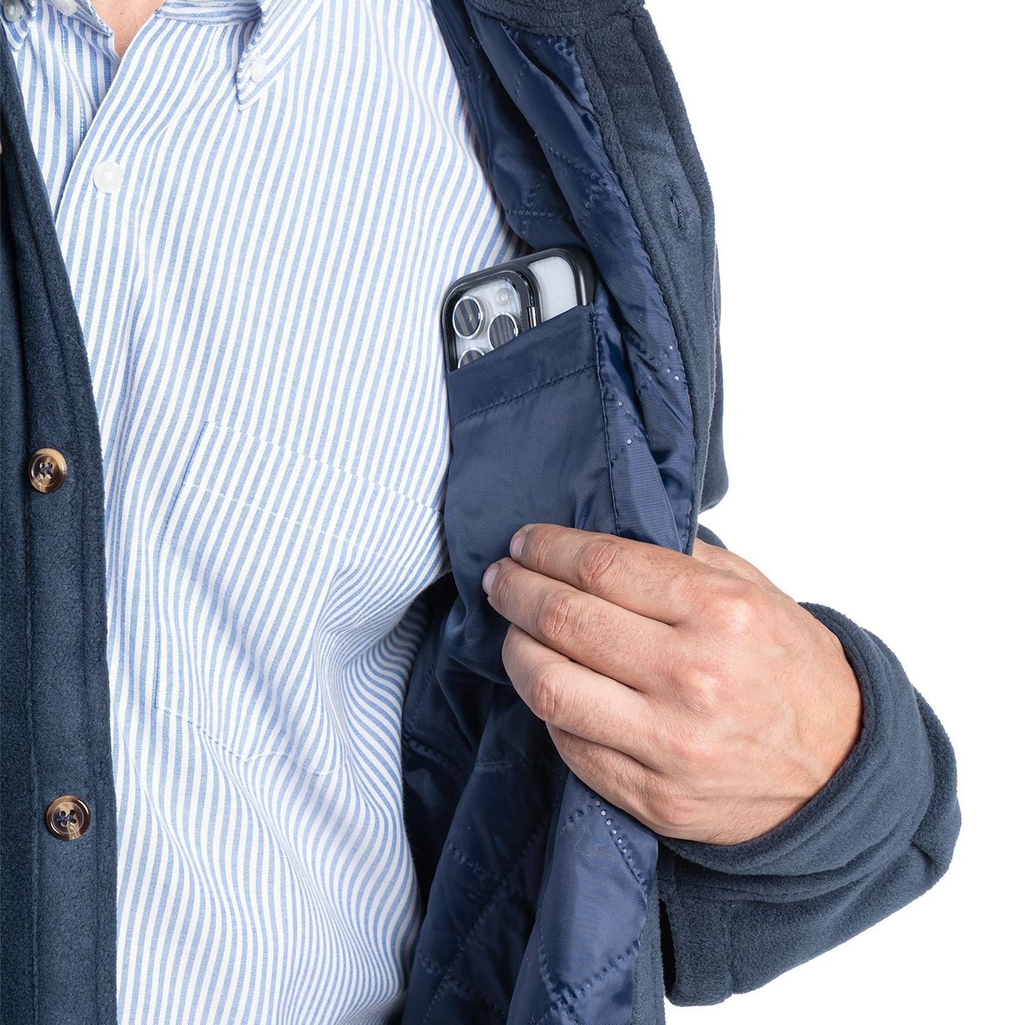 Chaqueta Hombre Micropolar Liviana y Abrigada Regular Fit Azul Marino - Sensez