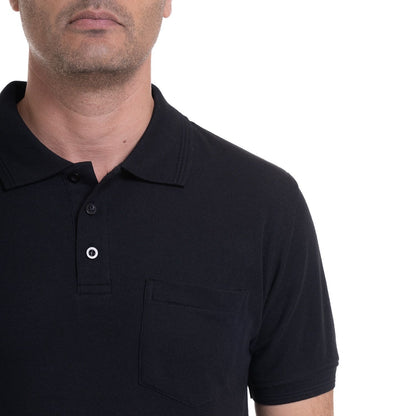 Polera Hombre Pique Lisa Negro 180GR