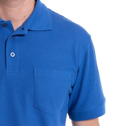 Polera Hombre Pique Lisa Azul 180GR