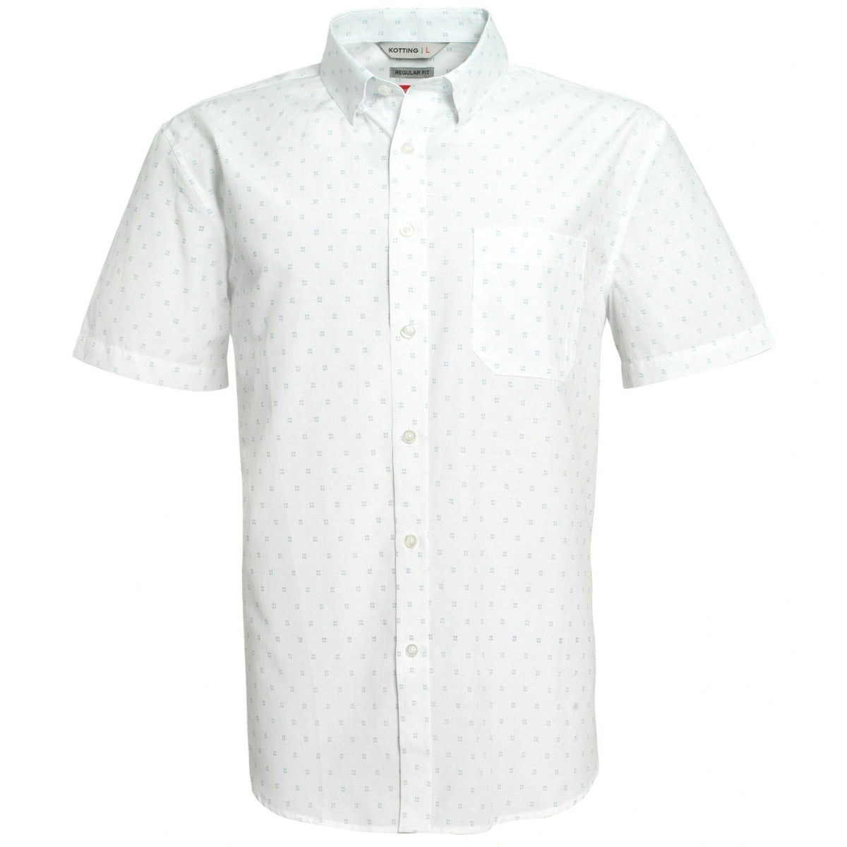Camisa Hombre Manga Corta Blanca con Diseño KT