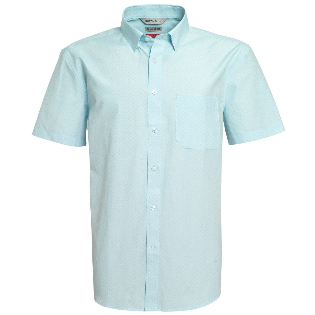 Camisa Hombre Manga Corta Celeste con Diseño KT