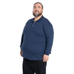 Polera Hombre Jersey Pique Manga Larga Cuello Polo Azul Marino