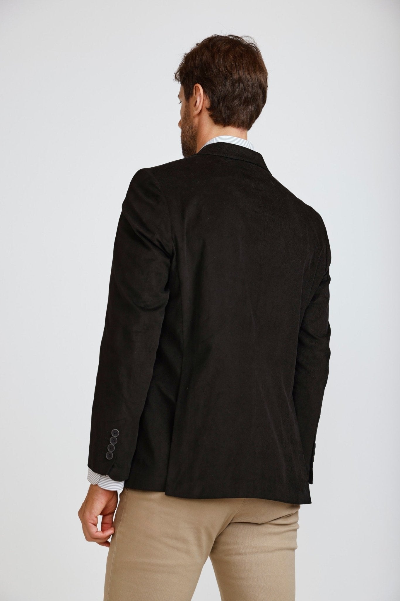 Blazer Hombre Micro Cotelé Mil Rayas Black - Sensez