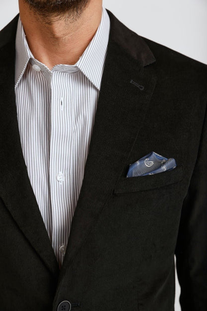 Blazer Hombre Micro Cotelé Mil Rayas Black - Sensez