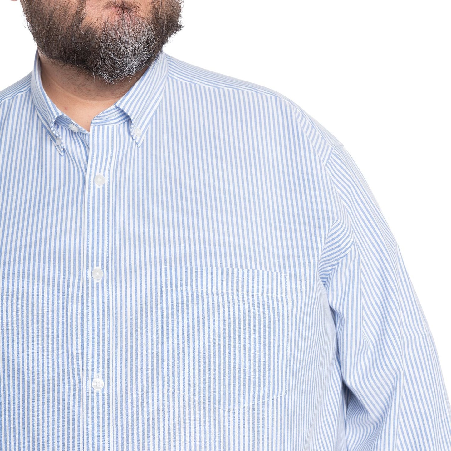 Camisa Hombre Manga Larga Oxford Rayas Azul Regular Fit - Sensez