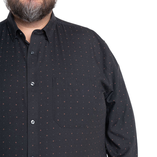 Camisa Hombre Manga larga Estampada Negro Regular Fit KT - Sensez