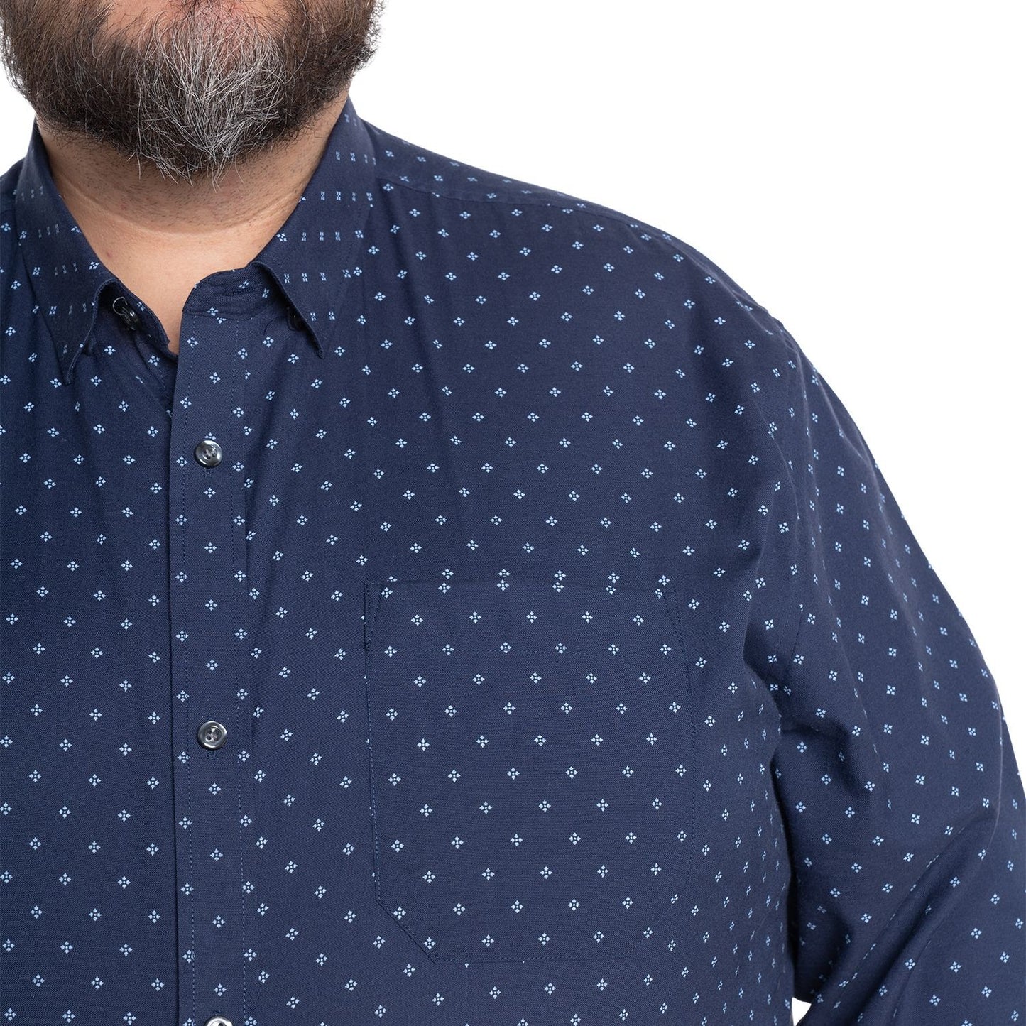 Camisa Hombre Manga larga Estampada Azul Marino Regular Fit KT - Sensez