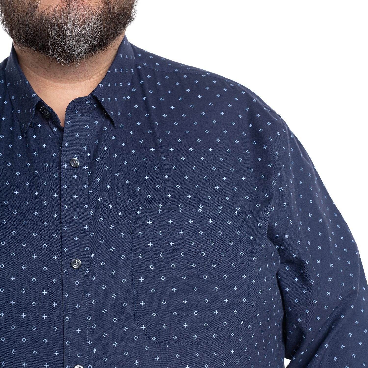 Camisa Hombre Manga larga Estampada Azul Marino Regular Fit KT - Sensez