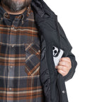 Chaqueta Hombre Larga Negra Gorro Ajustable