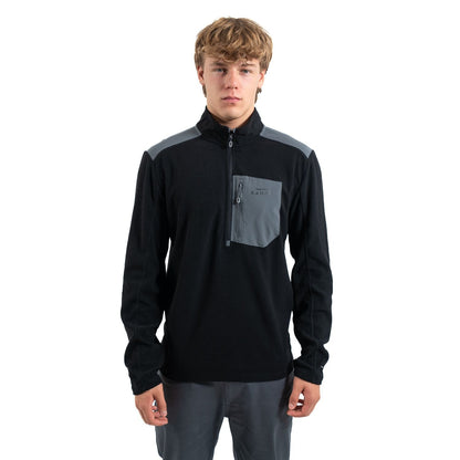 Polar Hombre Medio Cierre Textura Waffle Negro - Sensez