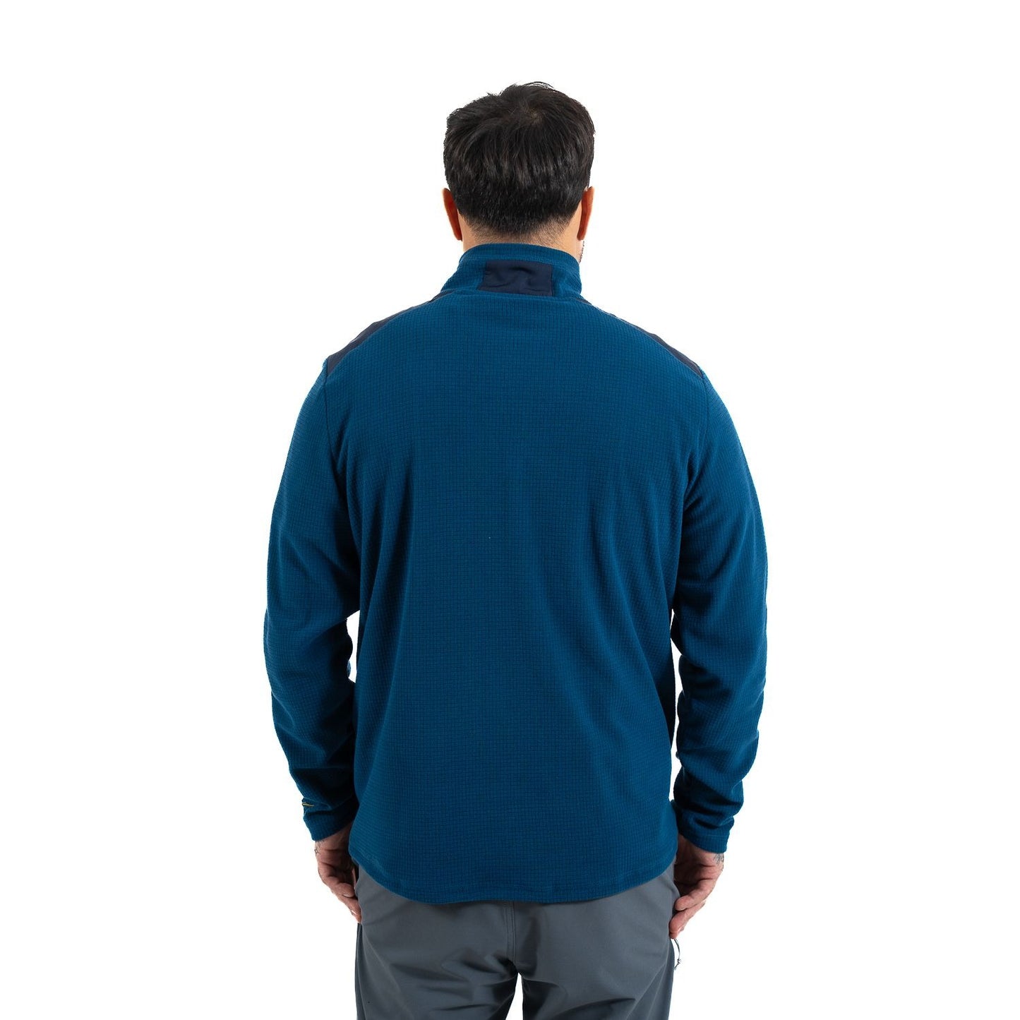 Polar Hombre  Medio Cierre Textura Waffle Azul Denim