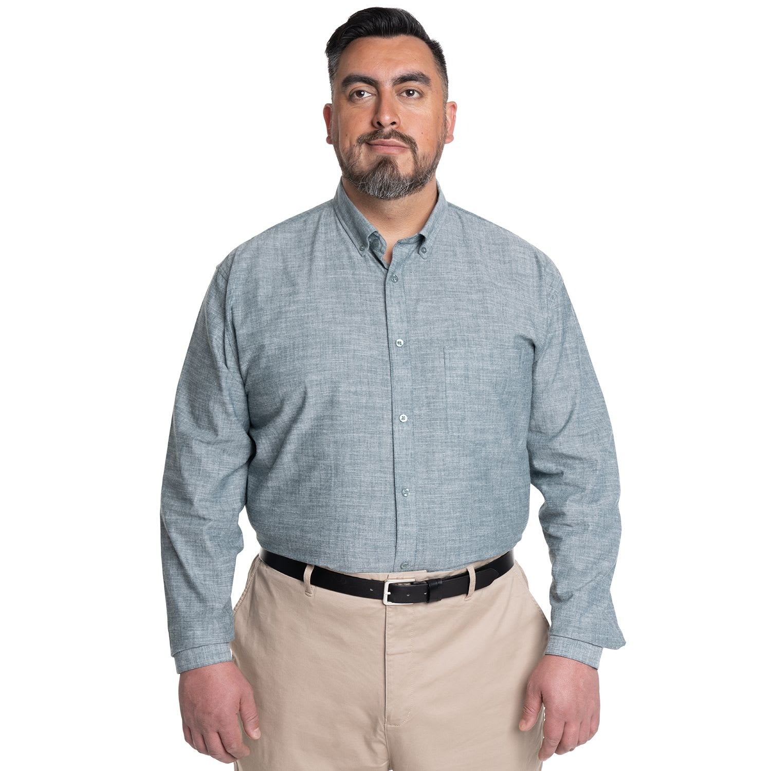 Camisa Hombre Look Lino Verdosa KT