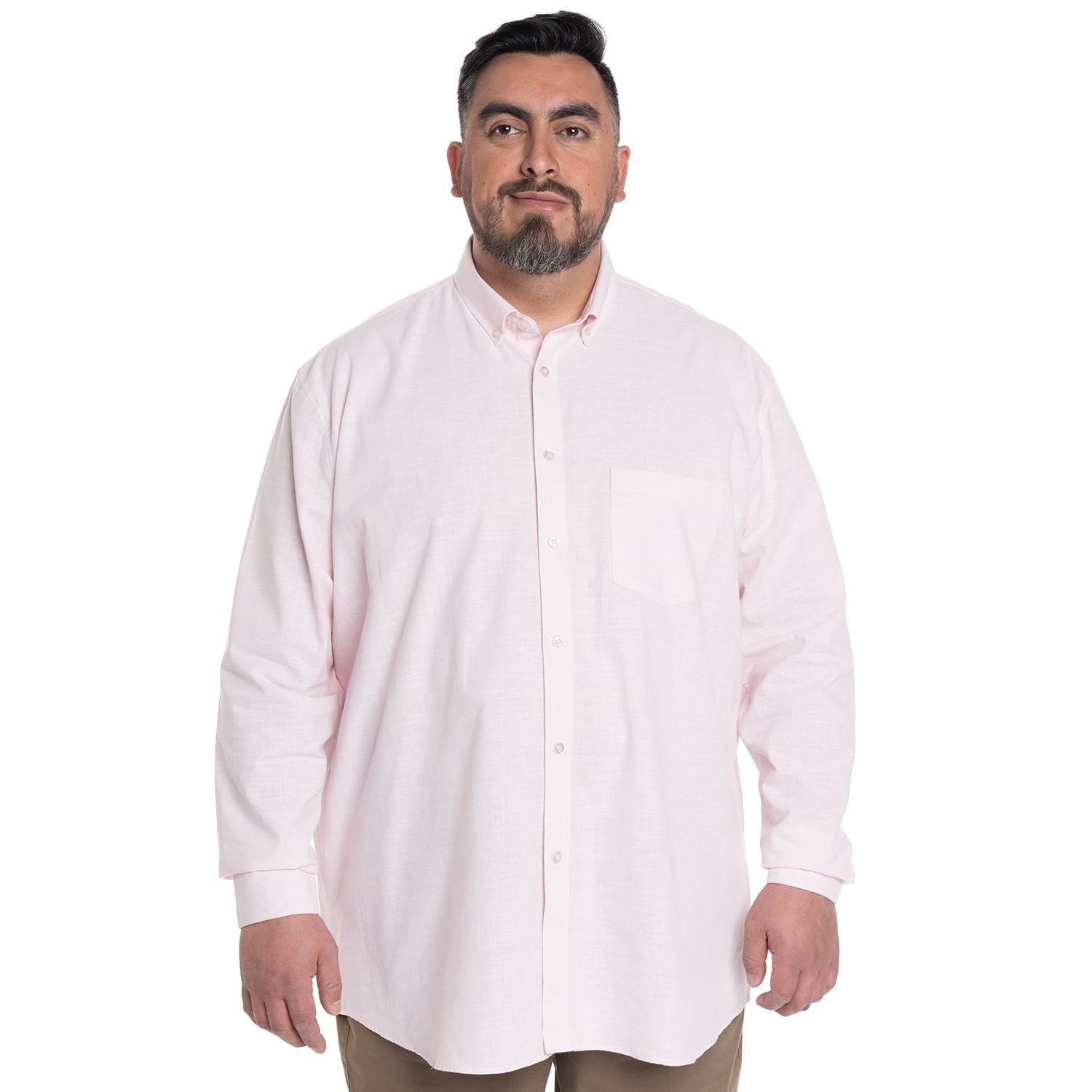 Camisa Hombre Look Lino Rosada KT