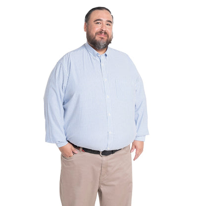 Camisa Hombre Manga Larga Oxford Rayas Azul Regular Fit - Sensez