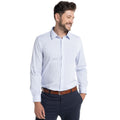 Camisa Hombre Rayas Manga Larga Celeste PT