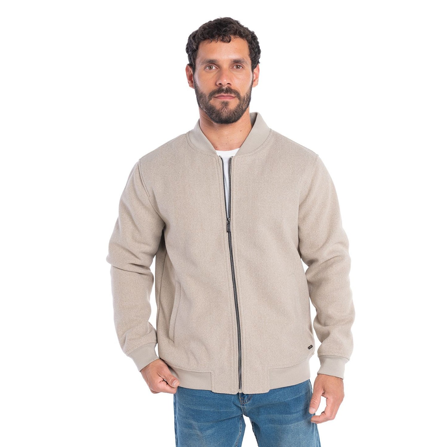 Chaqueta Bomber Hombre Look Lana Acolchada