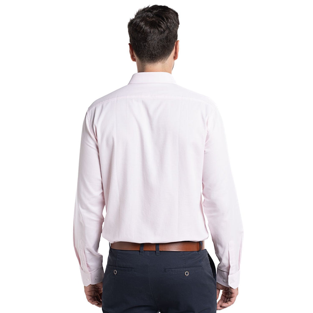 Camisa Hombre jacquard Manga Larga Rosado Claro PT
