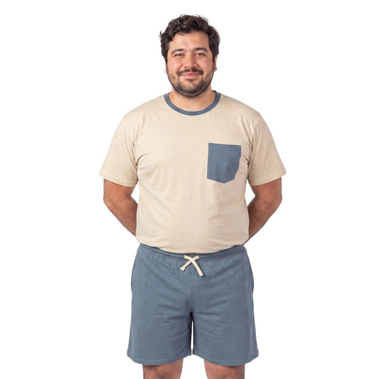 Pijama Hombre Relax Bicolor Beige Claro