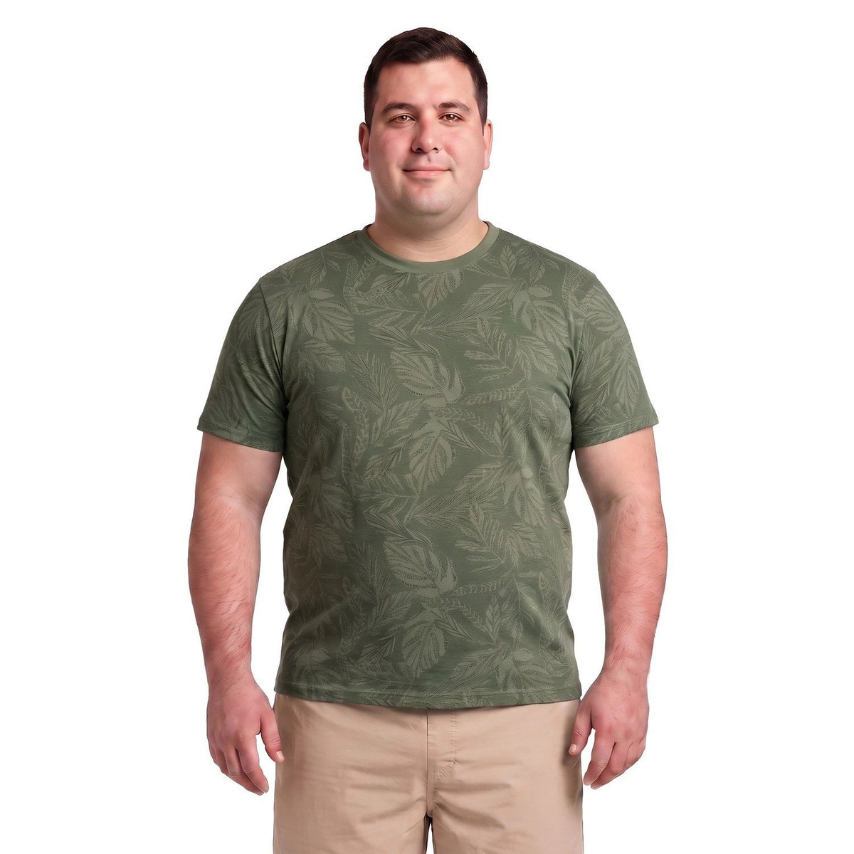 Polera Hombre Full Estampado Verde Claro