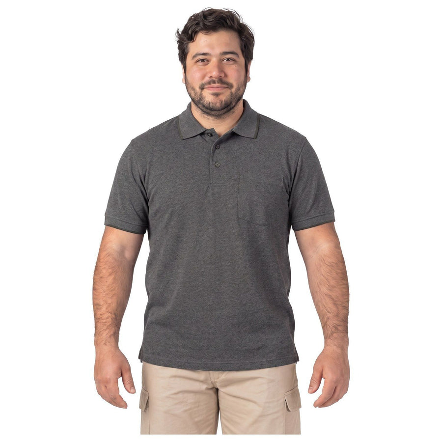 Polera Hombre Pique Melange Verde Musgo
