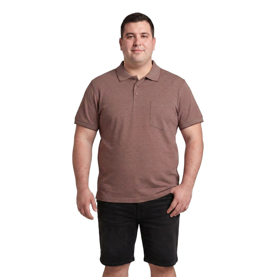 Polera Hombre Pique Melange Rosado Oscuro