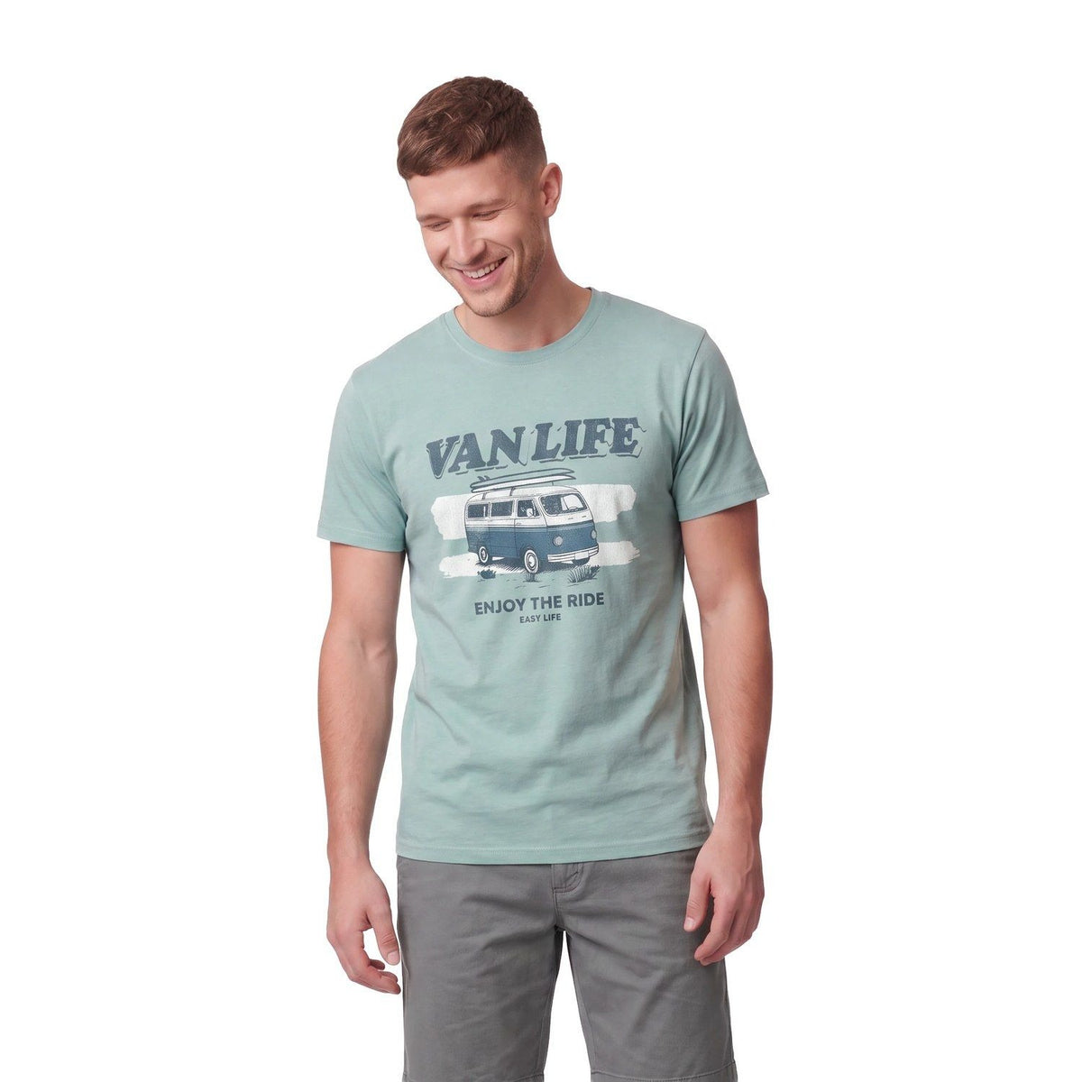Polera Hombre Diseño Frontal Turquesa