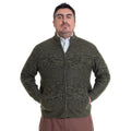 Sweater Hombre Full Cierre Verde Oscuro Melange
