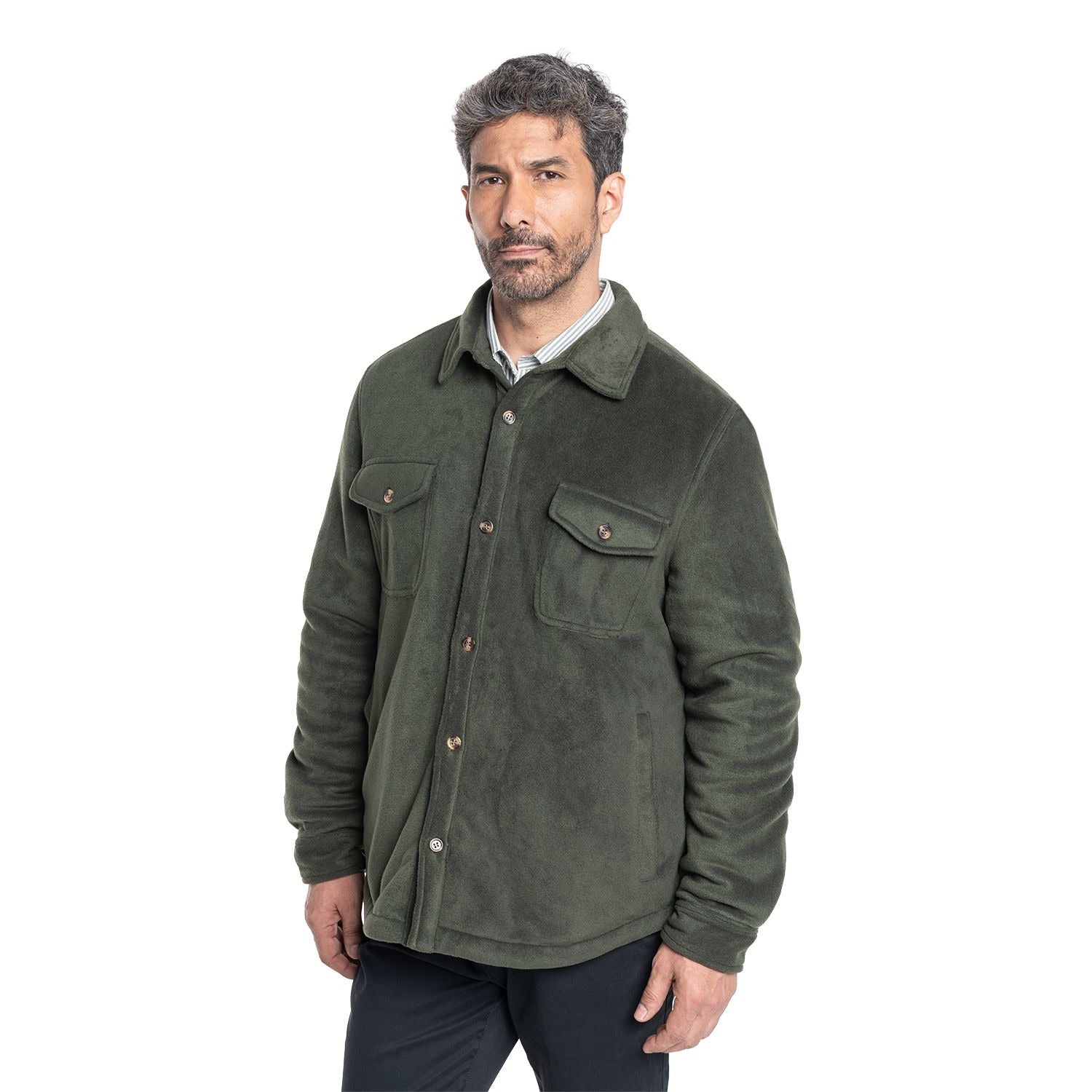 Chaqueta Hombre Micropolar Liviana y Abrigada  Regular Fit Verde