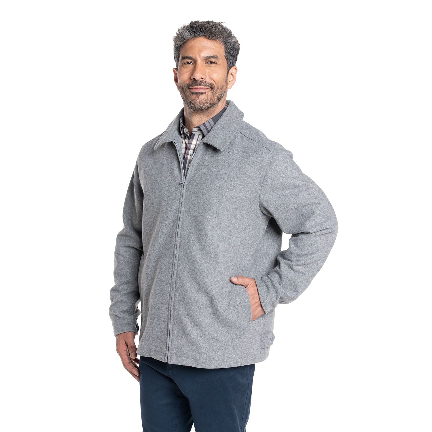 Chaqueta Hombre Clásica Cuello Camisero Gris Medio - Sensez