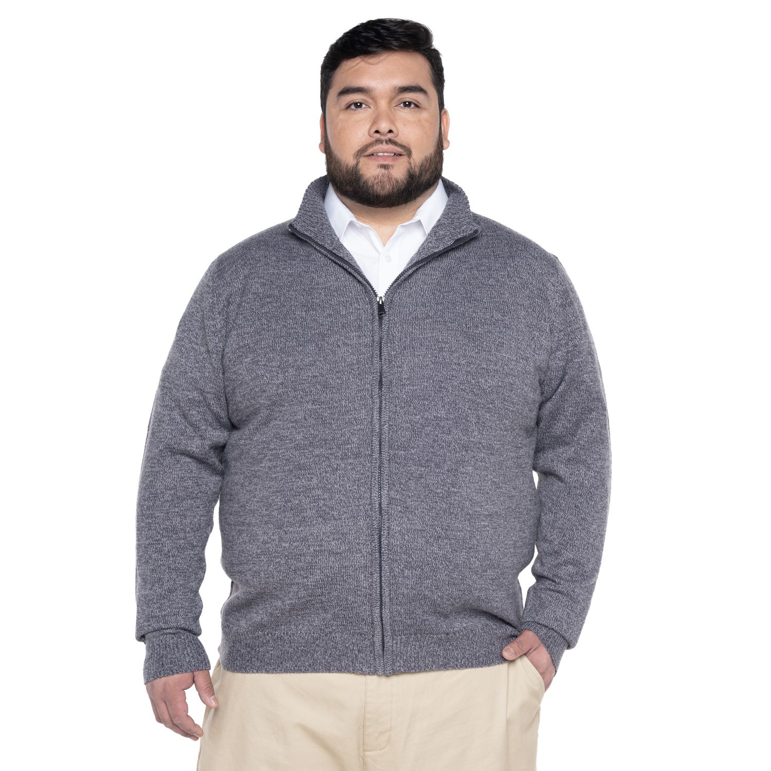 Sweater Hombre Cierre Completo Gris Oscuro