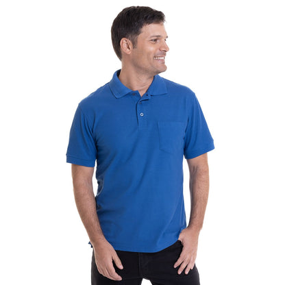 Polera Hombre Pique Lisa Azul 180GR