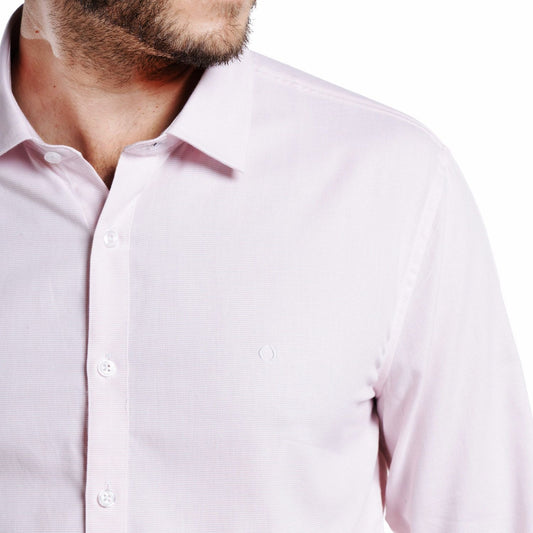 Camisa Hombre jacquard Manga Larga Rosado Claro PT - Sensez
