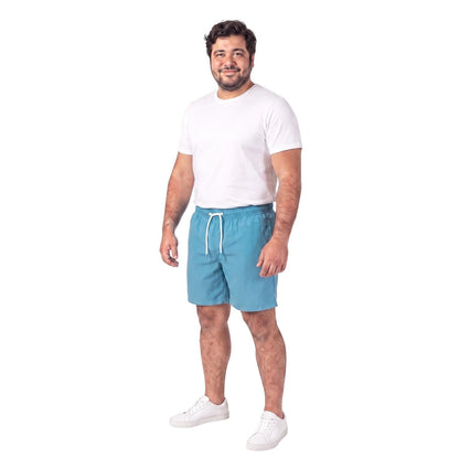 Traje de Baño Hombre Liso Celeste Medio KT