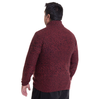 Sweater Hombre Full Cierre Rojo Oscuro Melange - Sensez
