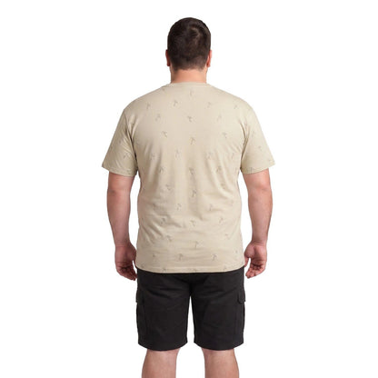 Polera Hombre Full Estampado Beige Claro