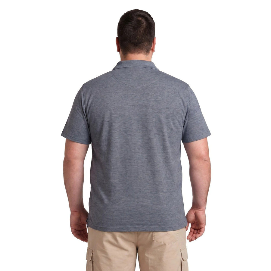 Polera Hombre Cuello Camisero Azul