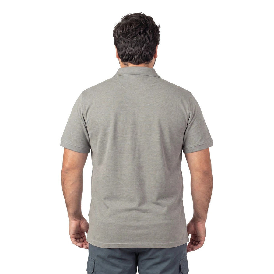 Polera Hombre Pique Melange Gris Medio