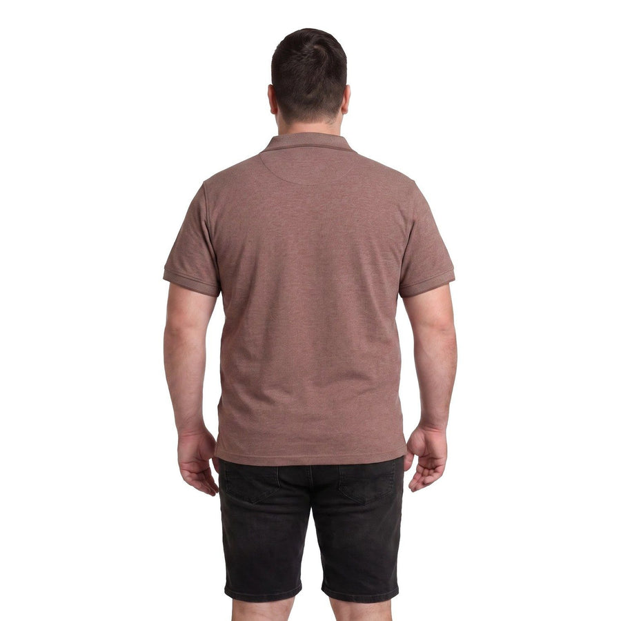 Polera Hombre Pique Melange Rosado Oscuro