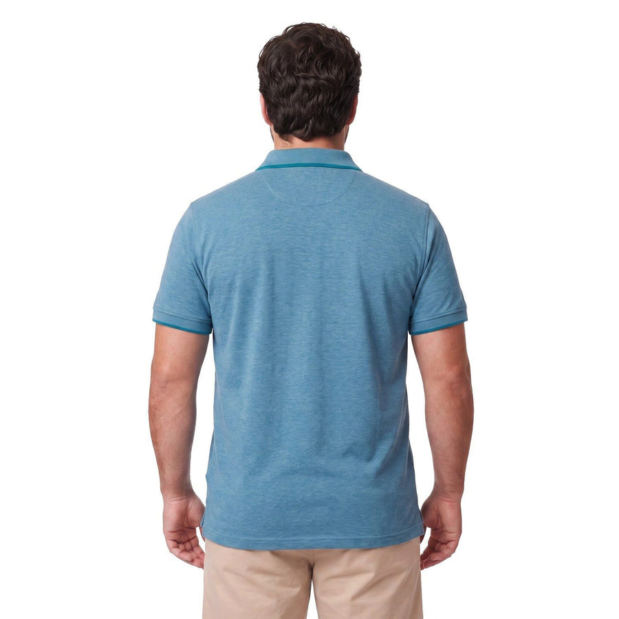 Polera Hombre Pique Melange Celeste Medio
