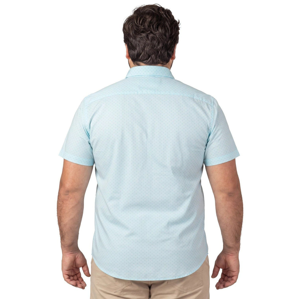 Camisa Hombre Manga Corta Celeste con Diseño KT