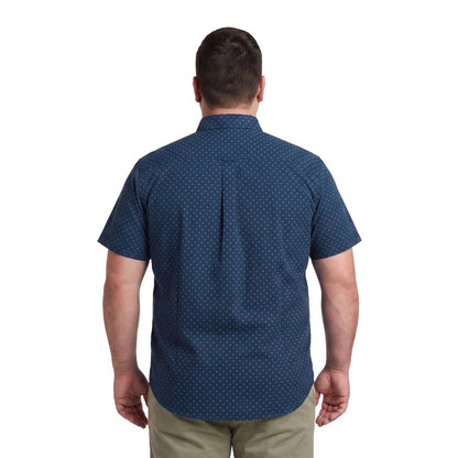 Camisa Hombre Manga Corta Azul Marino con Diseño KT