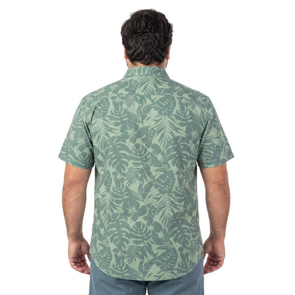Camisa Hombre Guayabera Manga Corta Diseño Verde Pistacho